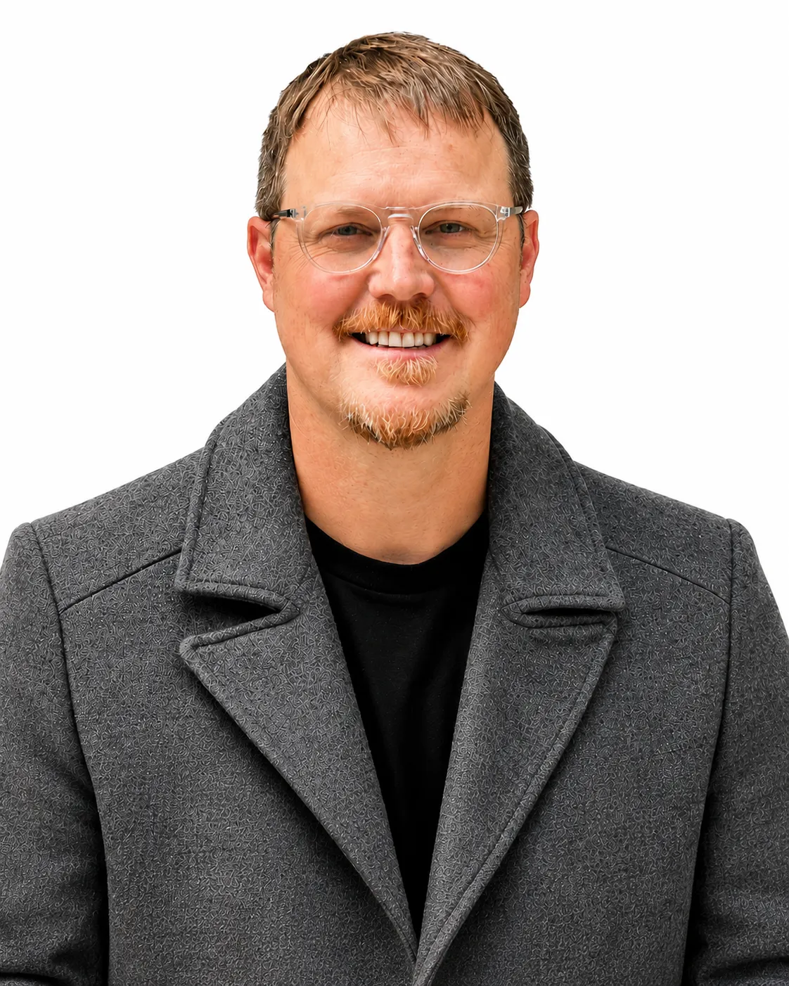 Craig Mauer, owner of Silver Peak Design Build, centered white background portrait