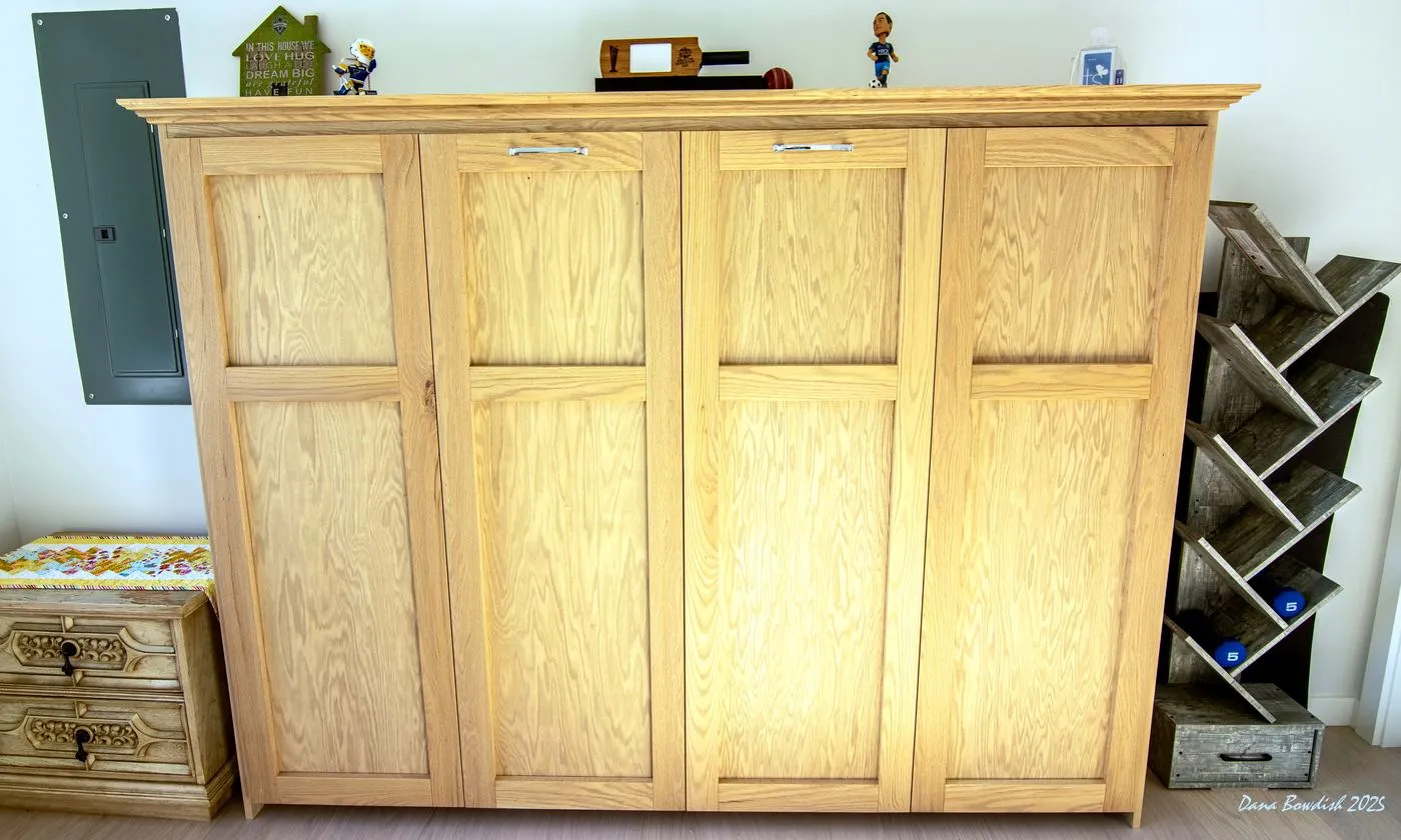 Horizontal Murphy bed built for the DADU office guest room